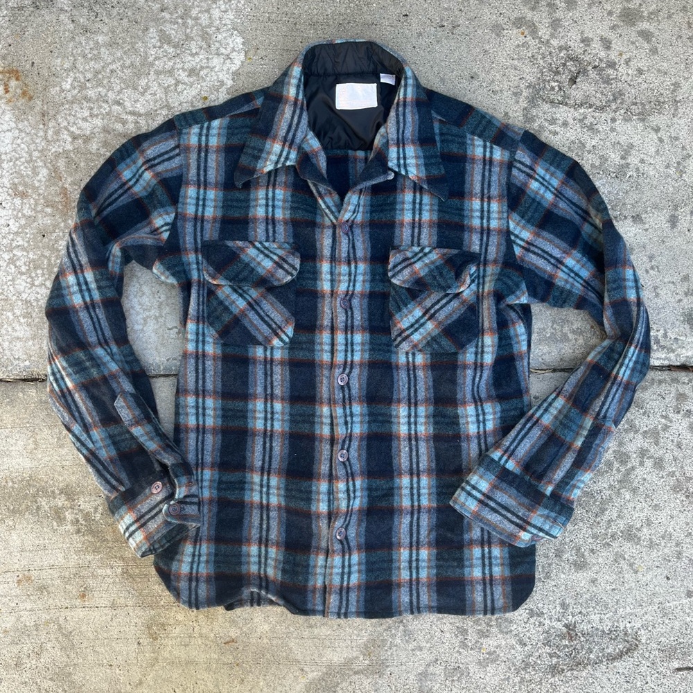 Vintage 1970s Kings Road Sears Loop Collar Flannel